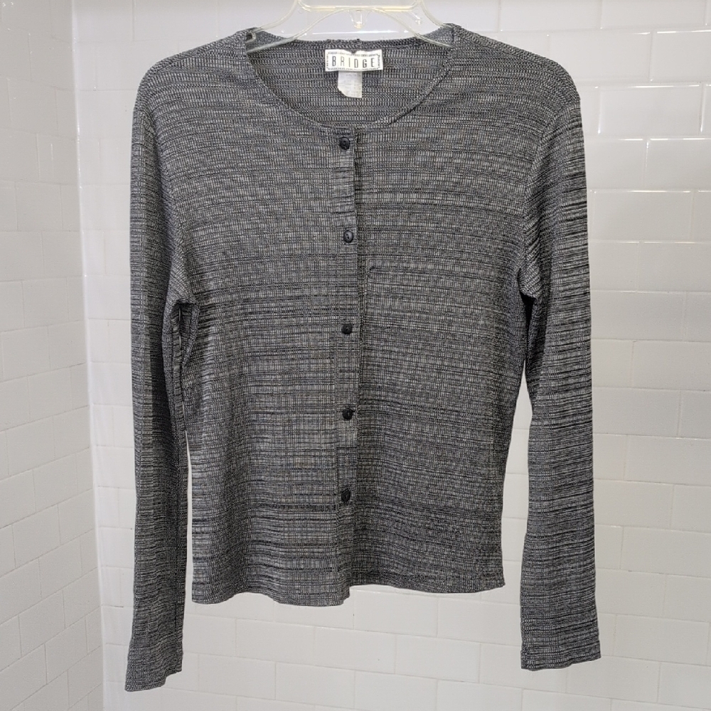 Eileen Fisher Gray Button-Up Cardigan
